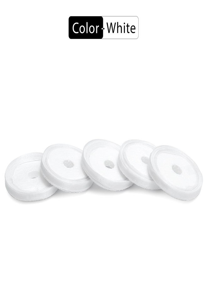 EmbroideryMaterial White Satin Ribbon Roll for Sewing, Craft, Gift Wrapping, Decorations, DIY & Return Gift Packing - 5 Rolls, 50 Metres Total, 7MM Width - Image 3